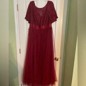 Burgandy mother of the bride dress